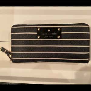 Kate Spade Navy Blue/White stripe wallet